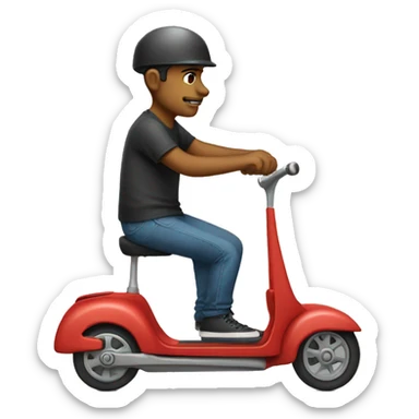 Calvo en patinete sticker