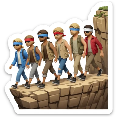 the blind leading the blind off a cliff  sticker