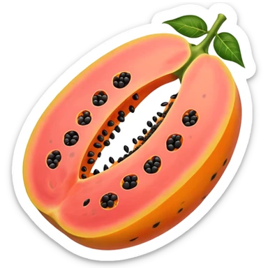A beautiful papaya fruit is peeled and has black spots.It should be very ripe. sticker