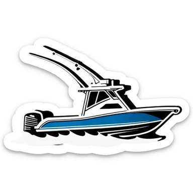 sport fishing boat sticker