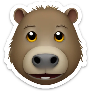 Scary capybara from a horror movie sticker