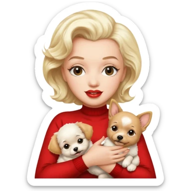Marilyn Monroe, with cute dog sticker
