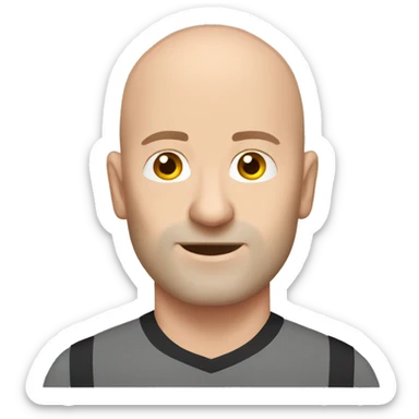 Bald Caucasian man cornhole  sticker