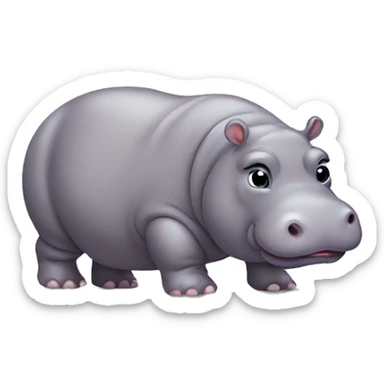 fat baby hippo sticker