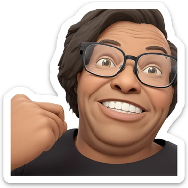 old man with glasses smiling sticker