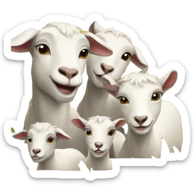 goat family farm sticker