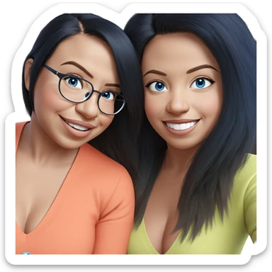 smiling girls with blue eyes sticker