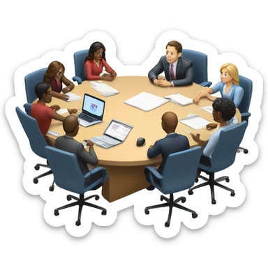 work meeting at a table sticker