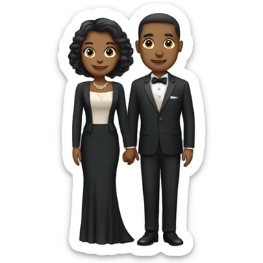 couple in formal attire sticker
