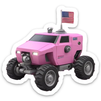 moon rover in strong pink color sticker