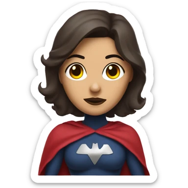 Brunette super-woman hero with mask sticker