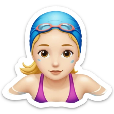 girl swim in the pool sticker