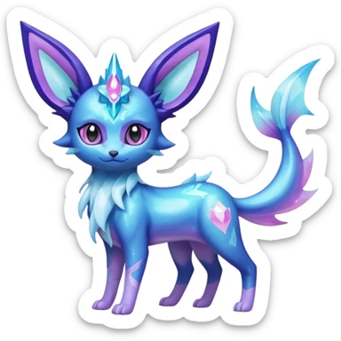 Shiny Iridescent Sparkly Nebulae Espeon-Lumineon-Vaporeon-Amaura-Glaceon-Dragonair-Fakémon-hybrid-creature (full body)  sticker