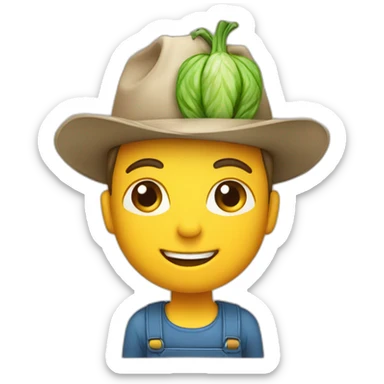 farm on vegetable in hand sticker