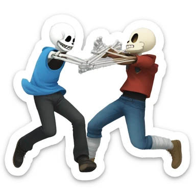 Undertale Sans and papyrus fighting each oth sticker