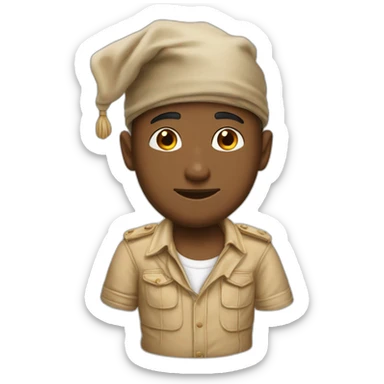 Maxime biaggie qui lève les bras et dit hassoul sticker