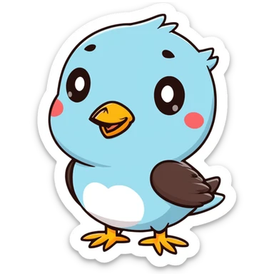 Cute bird with loving eyes sticker