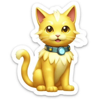 Shiny Electric-type-Fakémon-Cat full body sticker