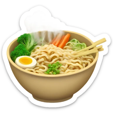 Steaming Ramen noodles with vegetables  sticker