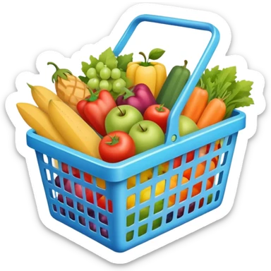 shopping basket full of groceries sticker