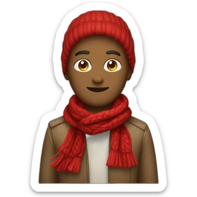Red scarf  sticker