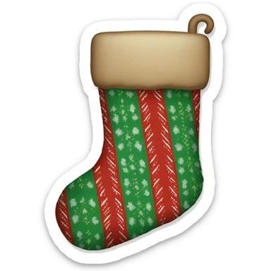 Christmas stocking with red and green pattern, cozy and festive design" sticker