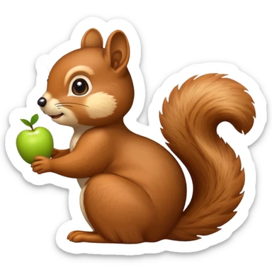 Add a thought bubble above the squirrel's head to make it look like it is thinking, in Apple emoji style, with no background. sticker