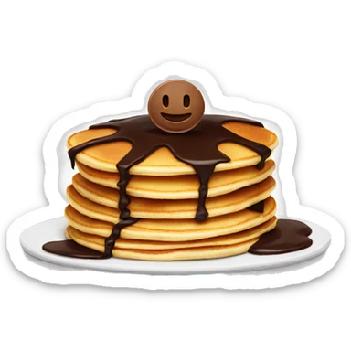 Pancakes with chocolate sticker