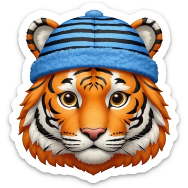 blue hat tiger sticker