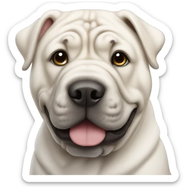 White sharpei dog  sticker