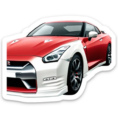 White and red Nissan gtr 2024 sticker