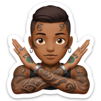 tattooed folk tattoo artist sticker