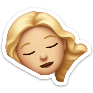 blonde girl sleeping in pink sheets sticker