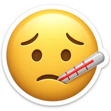 face with medical thermometer emoji sticker