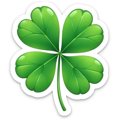 Lucky clover charm – green four-leaf clover.
 sticker