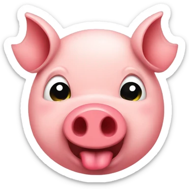 a pig which likes watermelon sticker