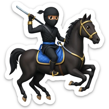 ninja riding horse wearing racing cloth black sticker