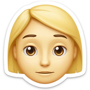 emoji face with a gentle smile, slightly raised eyebrows, and a questioning look, showing hope and unawareness sticker
