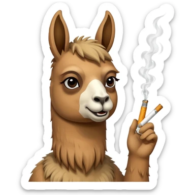Llama smoking weed and doing molly sticker
