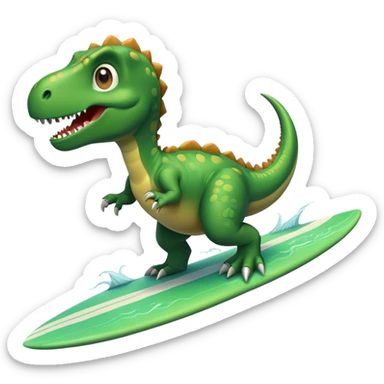 Dinosaur surfing sticker