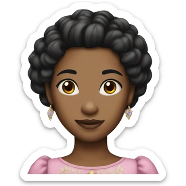 black hair princess sticker