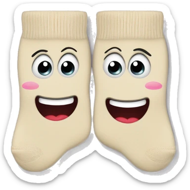 Zwei gemütliche kuschelige beige Socken sticker