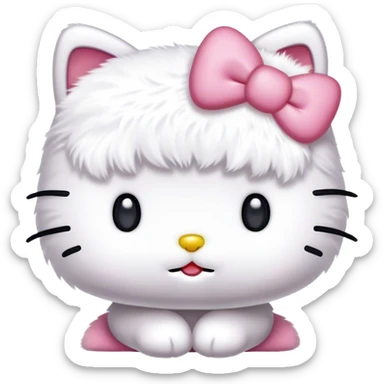 Cutest hello kitty that looks like the one in hello kitty and friends exact picture cute no mouthe  sticker