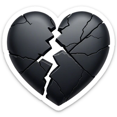 Black broken heart sticker