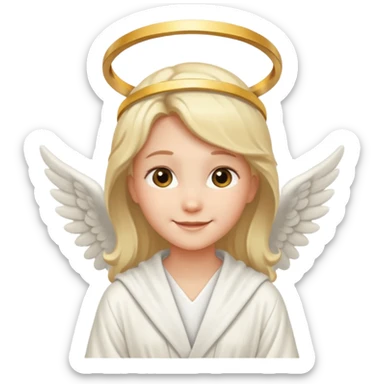 smiling angel with halo sticker