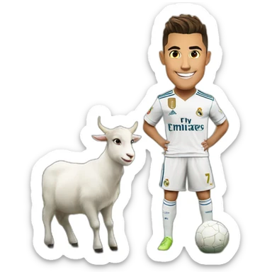 Cristiano Ronaldo At Real Madrid on the back of a goat sticker