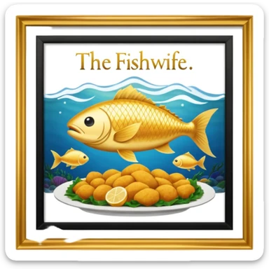 Create a logo using this image.  The wording should read: The Fishwife Founder Feast  sticker