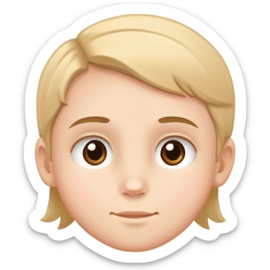 child's face highlighting the forehead, simple and friendly sticker