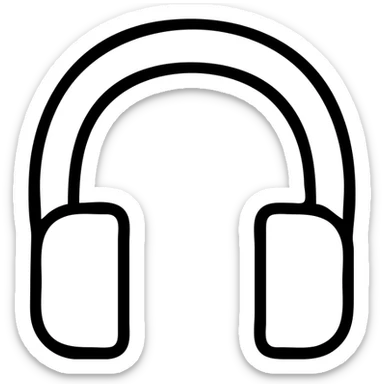 outlined headphones icon sticker