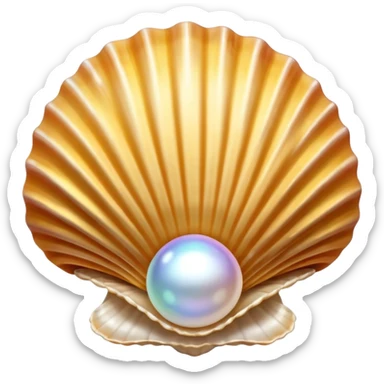 Open Sea Shell With pearls sticker